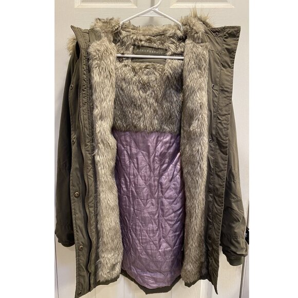 Aeropostale Olive Green Hooded Parka- Size Small - Picture 4 of 12
